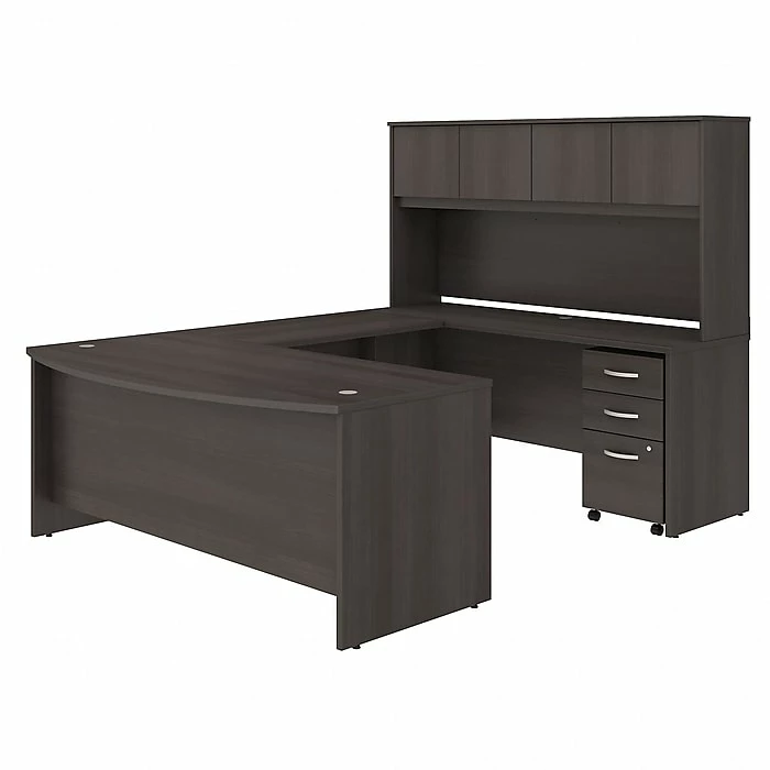 Bush Business Furniture Studio C 72W X 36D U Shaped Desk With Hutch And Mobile File Cabinet, Storm Gray (STC003SGSU)