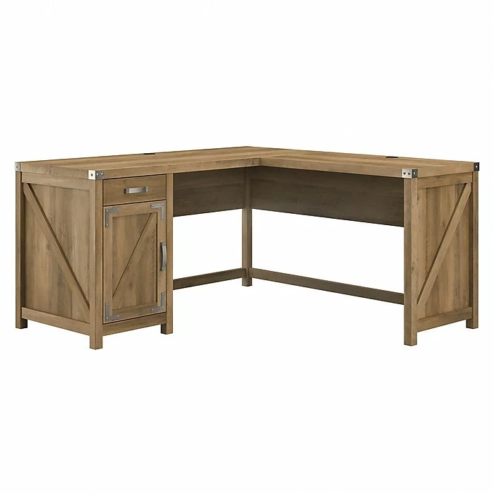 Kathy Ireland® Home By Bush Furniture Cottage Grove 60" L-Shaped Desk With Drawer, Reclaimed Pine (CGD160RCP-03)