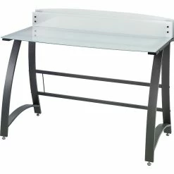 Safco Xpressions Glass Top Computer Desk, Frosted/Black