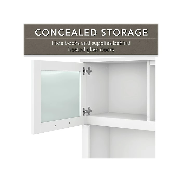 Bush Furniture Somerset 72" Computer Desk With Drawers And Hutch, White (SET018WH) - Image 4