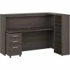 Bush Business Furniture Studio C 72"W Cubicle Desk With Shelves And Mobile File Cabinet, Storm Gray (STC062SGSU)