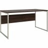 Bush Business Furniture Hybrid 60" W Computer Table Desk With Metal Legs, Black Walnut (HYD360BW)