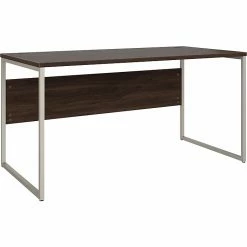 Bush Business Furniture Hybrid 60" W Computer Table Desk With Metal Legs, Black Walnut (HYD360BW)