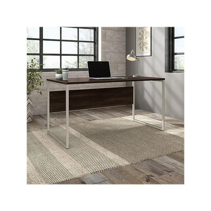Bush Business Furniture Hybrid 60" W Computer Table Desk With Metal Legs, Black Walnut (HYD360BW) - Image 2