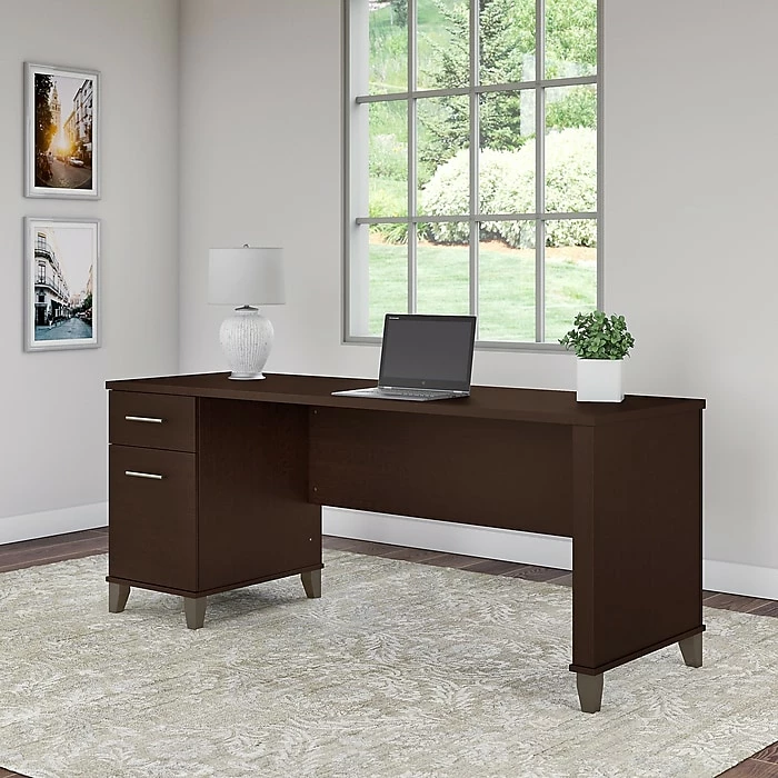 Bush Furniture Somerset 72W Office Desk With Drawers, Mocha Cherry (WC81872) - Image 2