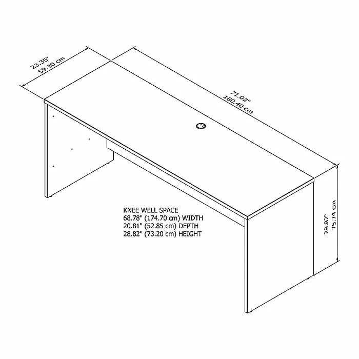 Bush Business Furniture Office 500 71" Computer Desk, Storm Gray (OFD272SG-Z) - Image 5