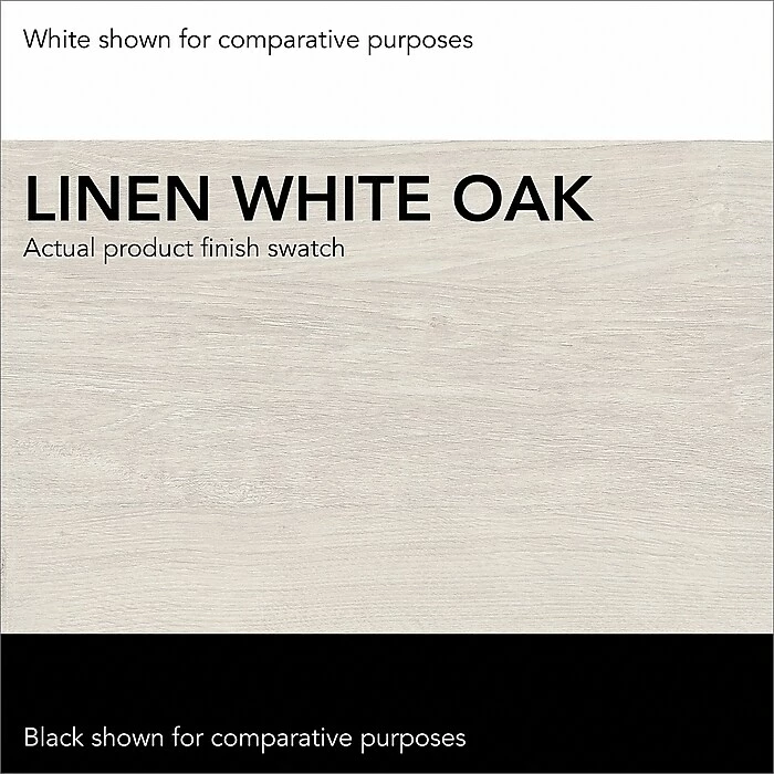 Bush Furniture Saratoga 66" Executive Desk With File Cabinet And Bookcase Set, Linen White Oak (SAR001LW) - Image 9