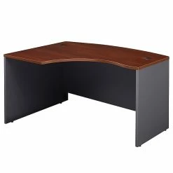 Bush Business Furniture Westfield 60W X 43D Left Handed L Bow Desk, Hansen Cherry (WC24433)