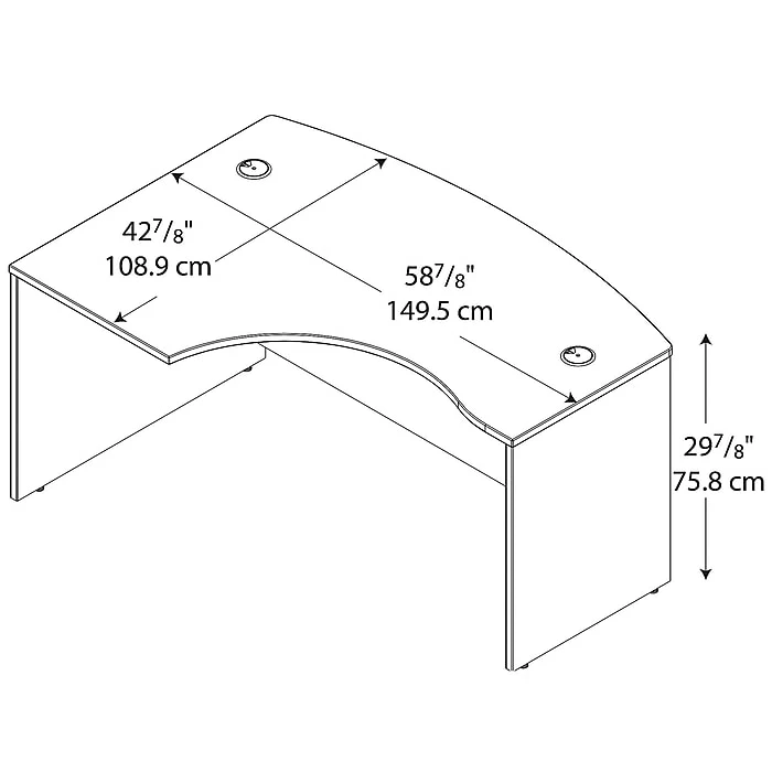 Bush Business Furniture Westfield 60W X 43D Left Handed L Bow Desk, Hansen Cherry (WC24433) - Image 4