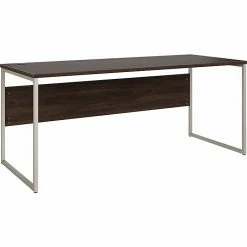 Bush Business Furniture Hybrid 72" W Computer Table Desk With Metal Legs, Black Walnut (HYD373BW)