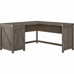 Kathy Ireland® Home By Bush Furniture Cottage Grove 60" L-Shaped Desk With Drawer, Restored Gray (CGD160RTG-03)