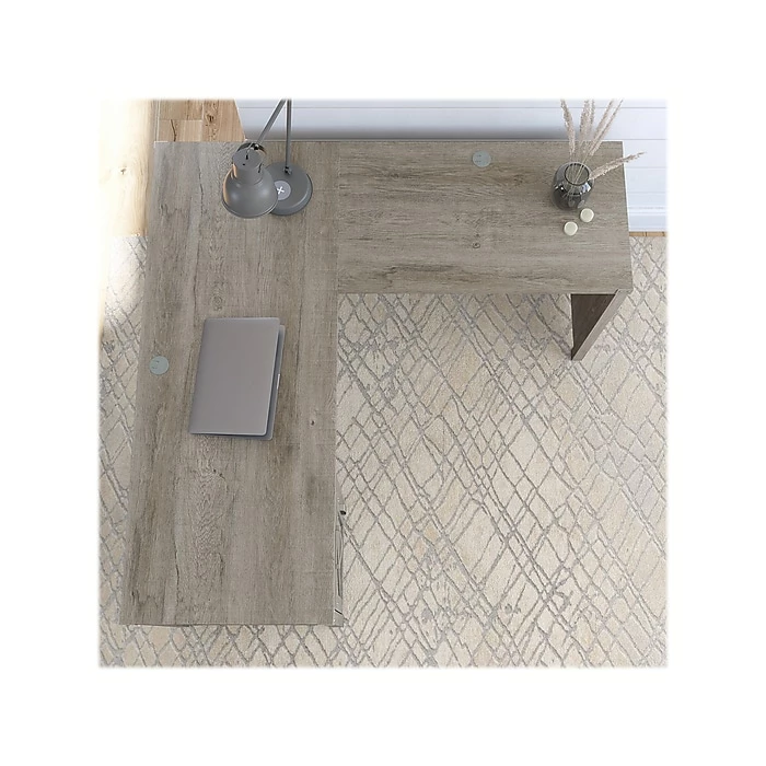 Kathy Ireland® Home By Bush Furniture Cottage Grove 60" L-Shaped Desk With Drawer, Restored Gray (CGD160RTG-03) - Image 4