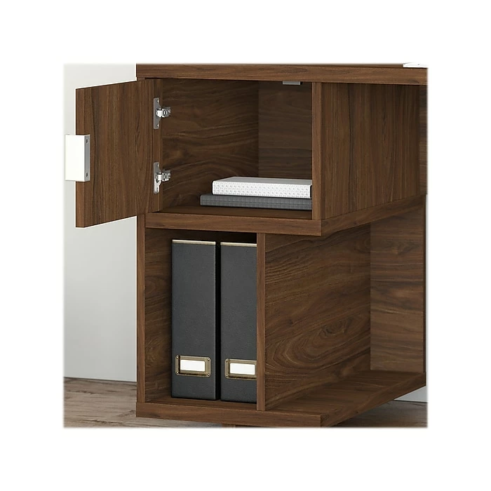 Kathy Ireland® Home By Bush Furniture Madison Avenue 60" Computer Desk With Hutch, Modern Walnut (MDS004MW) - Image 6