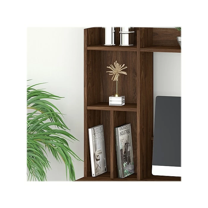 Kathy Ireland® Home By Bush Furniture Madison Avenue 60" Computer Desk With Hutch, Modern Walnut (MDS004MW) - Image 7