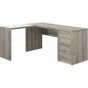 Monarch Specialties Inc. 60" L-Shaped Desk, Dark Taupe (I 7138)
