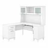 Bush Furniture Somerset 60"W L-Shaped Desk With Hutch, White (SET002WH)