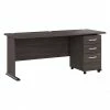 Bush Business Furniture Studio A 72"W Computer Desk With 3-Drawer Mobile File Cabinet, Storm Gray (STA004SGSU)
