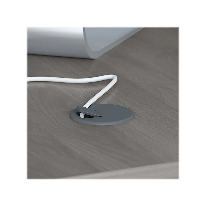 Office By Kathy Ireland® Echo 60"W Credenza Desk With Hutch And Mobile File Cabinet, Modern Gray (ECH006MG) - Image 6