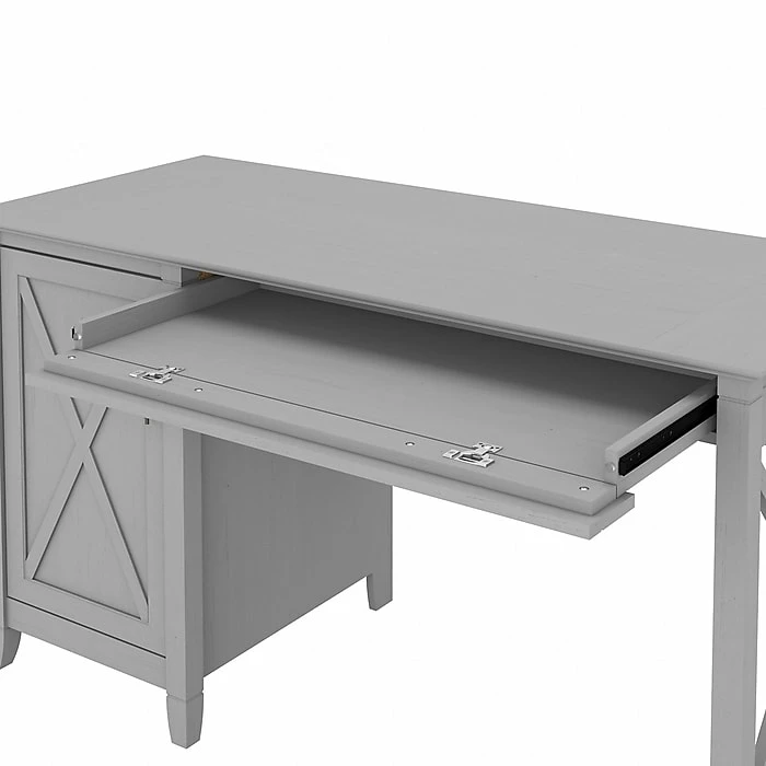 Bush Furniture Key West 54" Computer Desk With Storage And 2-Drawer Lateral File Cabinet, Cape Cod Gray (KWS008CG) - Image 8
