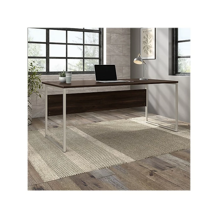 Bush Business Furniture Hybrid 72" W Computer Desk, Black Walnut (HYD172BW) - Image 2