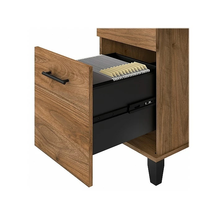 Bush Furniture Somerset 72" Computer Desk With Drawers And Hutch, Fresh Walnut (SET018FW) - Image 6