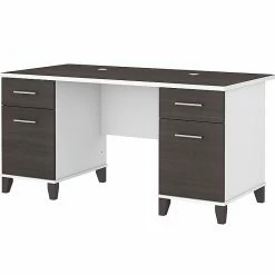 Bush Furniture Somerset 60" Computer Desk, Storm Gray/White (WC81028K)