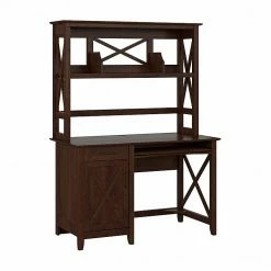 Bush Furniture Key West 48" Computer Desk With Hutch, Bing Cherry (KWD248BC-03)