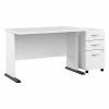 Bush Business Furniture Studio A 48"W Computer Desk With 3-Drawer Mobile File Cabinet, White (STA001WHSU)