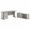 Bush Business Furniture Studio A 72"W Computer Desk With File Cabinet And Storage Cabinet, Platinum Gray (STA007PGSU)