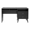 Prepac Milo 55" Desk With Side Storage And 2 Drawers, Black (BEHR-1413-1)