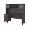 Bush Furniture Somerset 72" Computer Desk With Drawers And Hutch, Storm Gray (SET018SG)