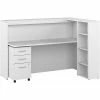 Bush Business Furniture Studio C 72"W Cubicle Desk With Shelves And Mobile File Cabinet, White (STC062WHSU)