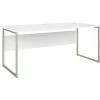 Bush Business Furniture Hybrid 72" W Computer Table Desk With Metal Legs, White (HYD172WH)