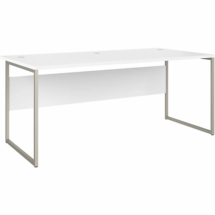 Bush Business Furniture Hybrid 72" W Computer Table Desk With Metal Legs, White (HYD172WH)