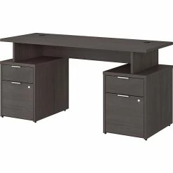 Bush Business Furniture Jamestown 60" Computer Desk With Four Drawers, Storm Gray (JTN017SGSU)