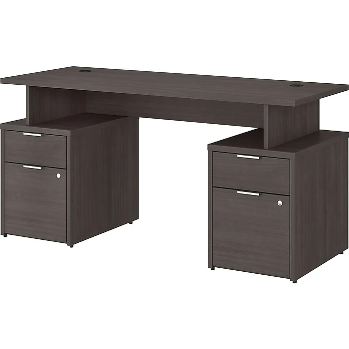 Bush Business Furniture Jamestown 60" Computer Desk With Four Drawers, Storm Gray (JTN017SGSU)