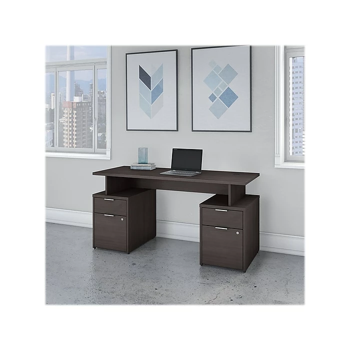 Bush Business Furniture Jamestown 60" Computer Desk With Four Drawers, Storm Gray (JTN017SGSU) - Image 2