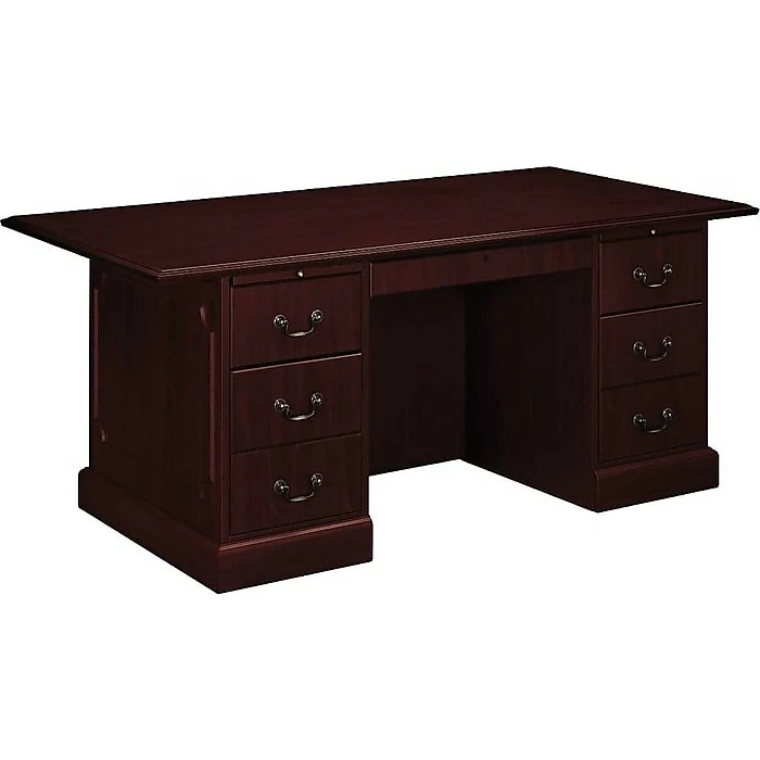 HON 94000 Series 72"W Double Pedestal Desk, Mahogany (HON94271NN)
