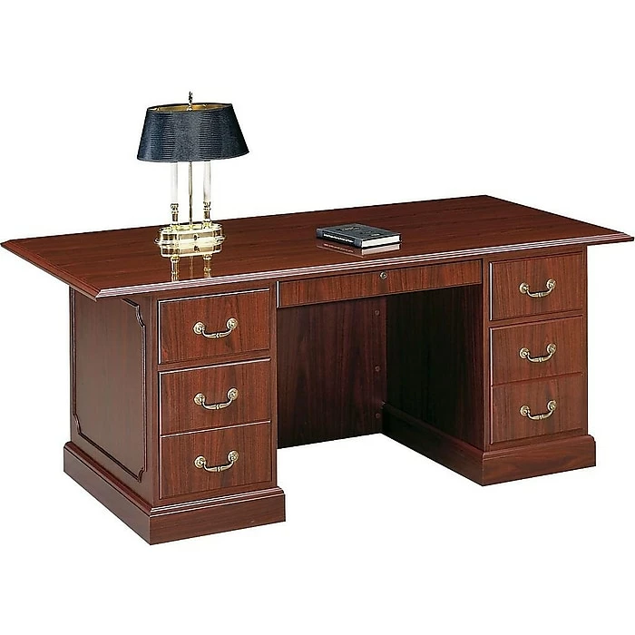 HON 94000 Series 72"W Double Pedestal Desk, Mahogany (HON94271NN) - Image 4