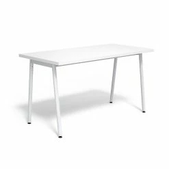 Union & Scale™ Lewis 29"H X 54"W Laminate Office And Computer Writing Desk, White, Tool-Less Assembly (UN55689-CC)