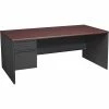 HON® 38000 Series Left Pedestal Desk 72"W, Mahogany/Charcoal, 29 1/2"H X 72"W X 36"D