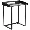 Flash Furniture NANYLCD1233 Contemporary Desk With Clear Tempered Glass And Black Frame