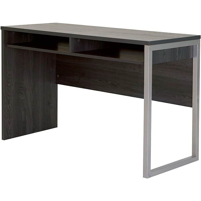 South Shore Interface Desk With Storage, Gray Oak