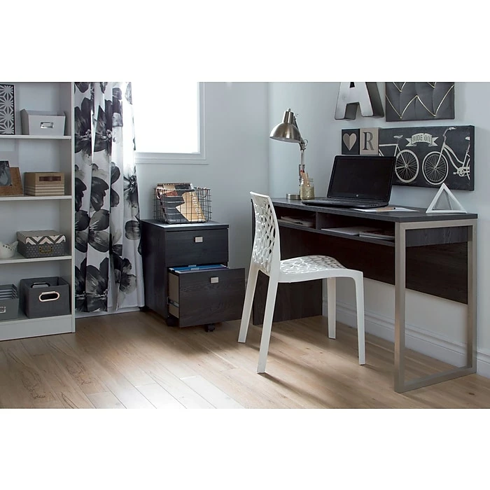 South Shore Interface Desk With Storage, Gray Oak - Image 3