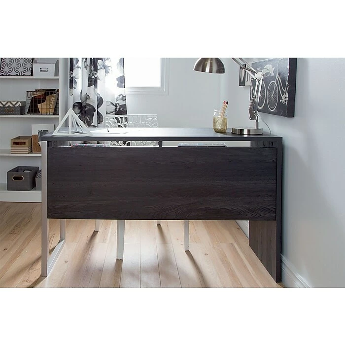 South Shore Interface Desk With Storage, Gray Oak - Image 5