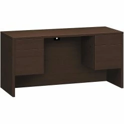 HON 10500 Series Credenza With Kneespace, 2 Box/1 File Drawer, 60"W, Mocha Finish (HON10565MOMO)