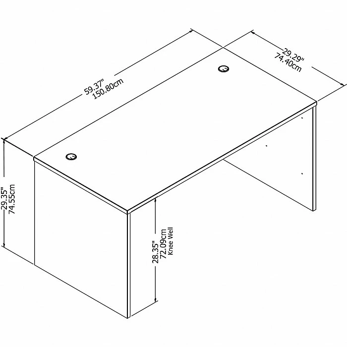 Bush Business Furniture Studio C 60W X 30D Office Desk, Storm Gray (SCD260SG) - Image 3