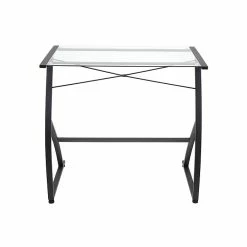 Staples 31.5"W Glass Computer Desk, Black (44851)