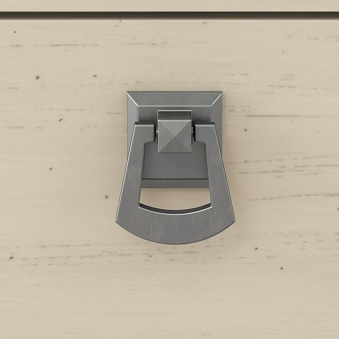 Bush Furniture Salinas 60W L Shaped Desk With Hutch, Lateral File Cabinet And 5 Shelf Bookcase, Antique White (SAL007AW) - Image 7