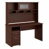 Bush Furniture Cabot 60W Computer Desk With Hutch And Drawers, Harvest Cherry (CAB042HVC)
